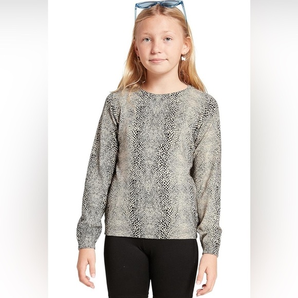 Volcom NWT sweater Over N Out size XS extra small 5/6 animal print snakeskin - Picture 1 of 7